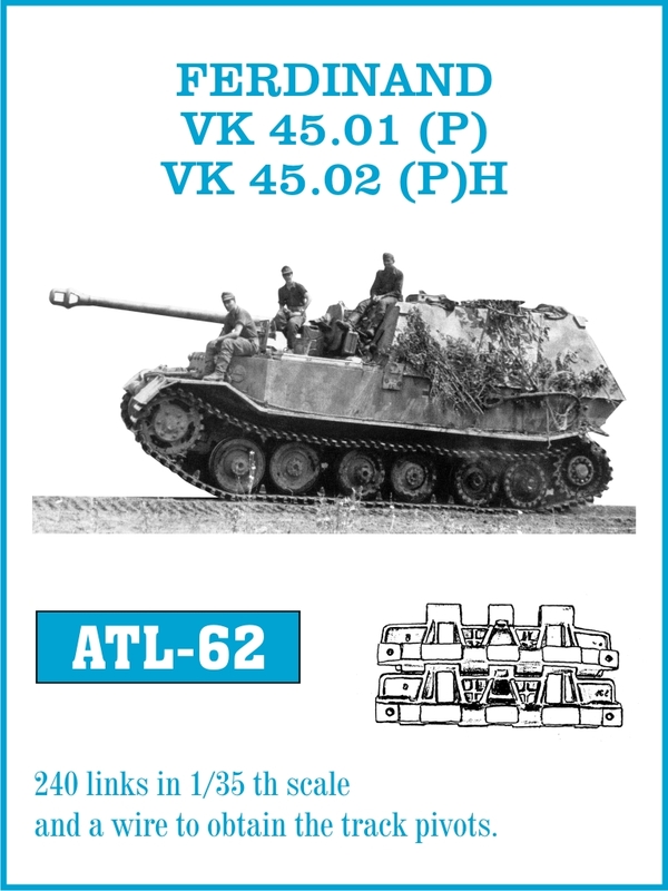 ATL-62 FRIULMODEL Металлические траки к Германской САУ FERDINAND / VK 45.01(P) VK 45.02(P)H Масштаб