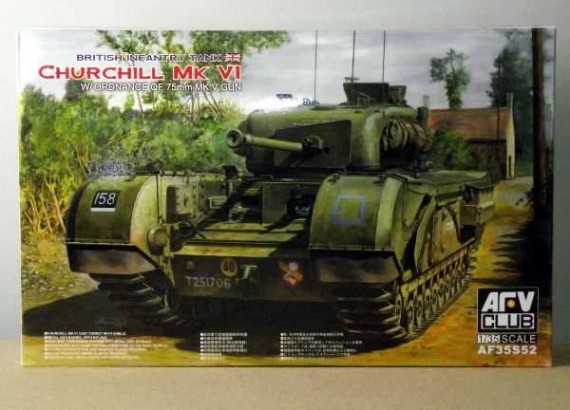 Сборная модель 35S52 AFV-Club Английский танк Churhill MK VI/75 mm 