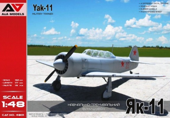 4801 A&A Models Самолет Як-11 Масштаб 1/48