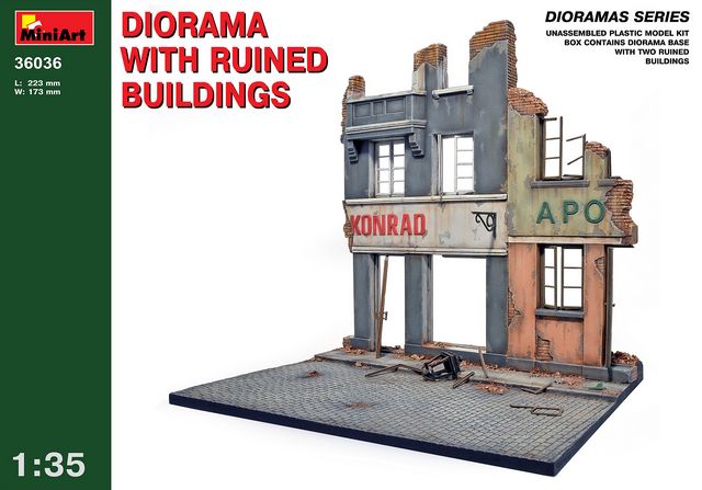 36036 MiniArt Диорама с разрушенными зданиями Масштаб 1/35