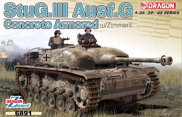 Сборная модель 6891 Dragon StuG.III Ausf.G w/Zimmerit (с бетонной броней) 