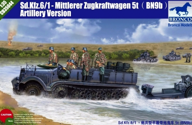 Сборная модель 35044 BroncoТягач Sd Kfz 6 /1-Mittlerer Zugkraftwagen 5t (BN9b) Artillery Version