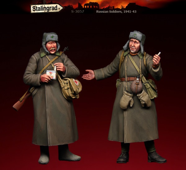 3057 Stalingrad Советские солдаты в зимней форме (смола) Масштаб 1/35