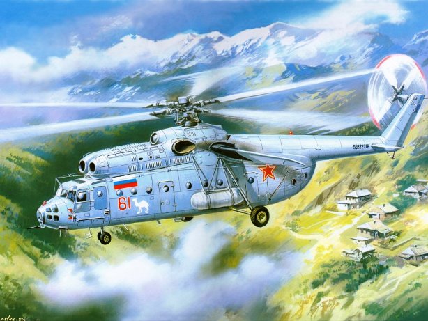 Сборная модель 72131 Amodel Многоцелевой вертолет Ми-6 (поздняя модификация)