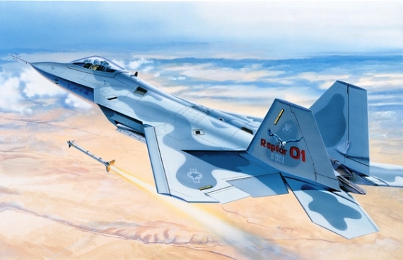 Сборная модель 0850 Italeri Самолет F-22 Raptor