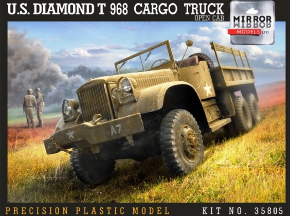 Сборная модель 35805 Mirror Models Американский грузовой автомобиль Diamond T 968A  (Late open Cab)