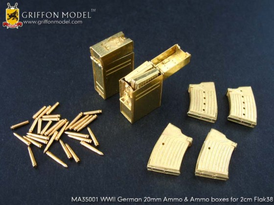 MA35001  Griffon Model WW II German 20mm Ammo&Ammo Boxes