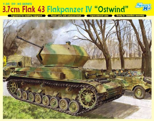 Сборная модель 6550 Dragon Немецкая зенитная самоходная установка Flakpanzer IV "Ostwind" с 37-мм пушкой Flak 43 