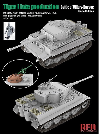 5101 RFM Танк Tiger I (поздняя версия) Сражение за Виллер-Бокаж 1/35