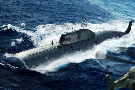 83525 Hobby Boss Подводная лодка проекта 971 "Щука-Б" (SSN Akula) Масштаб 1/350