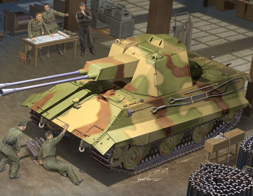 Сборная модель 01537 Trumpeter Немецкий зенитный танк Е-50