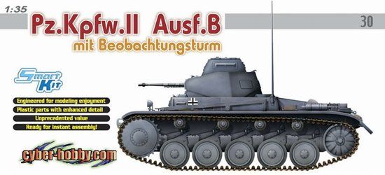 Сборная модель 6295 Dragon (Cyber-Hobby) Немецкий танк Panzer II Ausf B mit Beobachtungsturm 