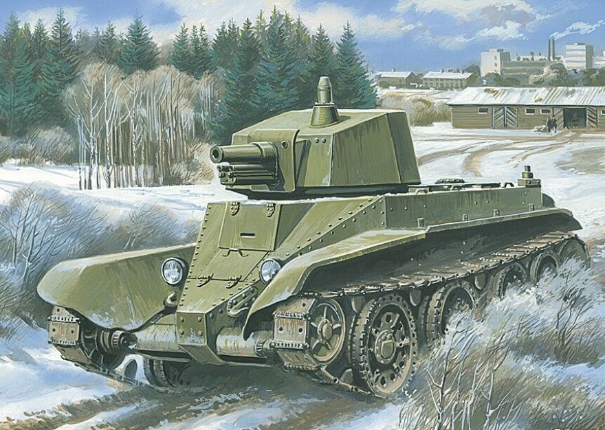 Сборная модель 303 UM Советский артиллерийский танк Д-38 