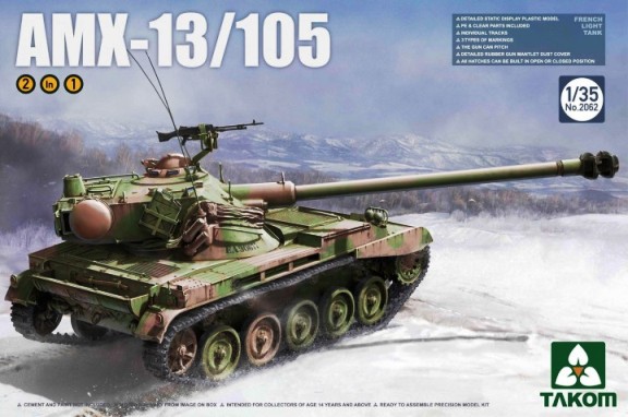 Сборная модель 2062 Takom Французский танк AMX-13/105 