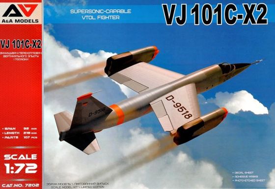 Сборная модель 7202 A&A Models Ультразвуковой истребитель VJ 101C-X2