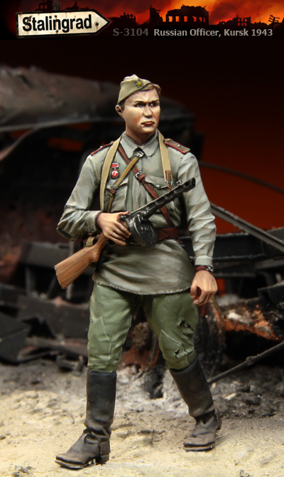 3104 Stalingrad Советский пехотинец, Курск 1943 год (смола) Масштаб 1/35