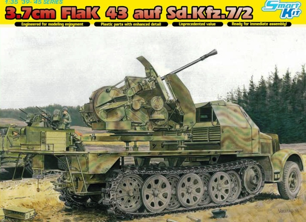 Сборная модель 6553 Dragon Зенитное орудие 3.7cm FlaK 43 на Sd.Kfz.7/2