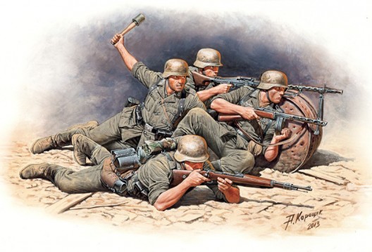 35102 Master Box Немецкая пехота (Восточный фронт, набор №1, 4 фигуры) Масштаб 1/35