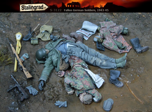 3122 Stalingrad Убитые германские солдаты, 1943-45гг (смола) Масштаб 1/35