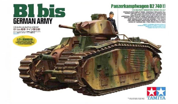Сборная модель 35287 Tamiya Танк B1 bis (немецкая армия) с фигурой танкиста  