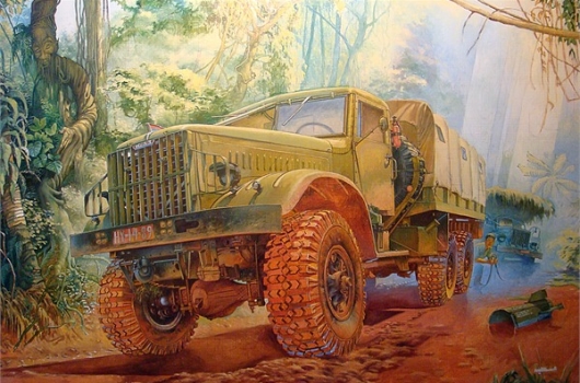 Сборная модель 804 Roden Советский армейский грузовик КрАЗ-214Б 