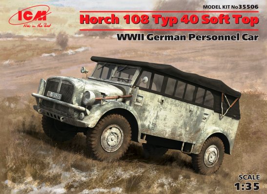 Сборная модель 35506 ICM Германский автомобиль Horch 108 Typ 40 с поднятым тентом