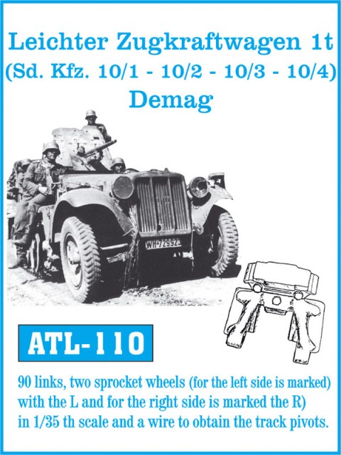 ATL-110 FRIULMODEL Траки для Leichter Zugkraftwagen 1t (Sd.Kfz.10-10/1-10/2-10/3-10/4) 1/35