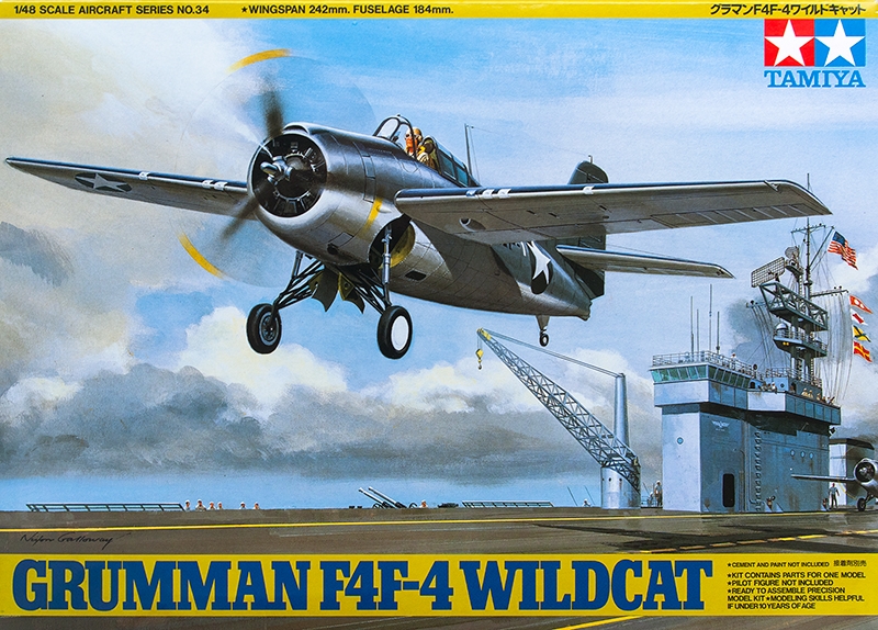 Сборная модель 61034 Tamiya Самолет Grumman F4F-4 "Wildcat" 
