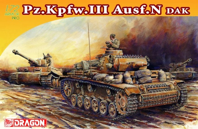 Сборная модель 7386 Dragon Немецкий танк Pz.Kpfw.III Ausf.N dak 