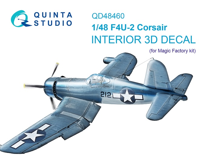 QD48460 Quinta 3D Декаль интерьера кабины F4U-2 (Magic Factory) 1/48