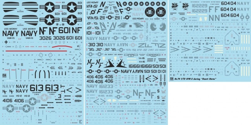 CTA-074 CtA CVW-5 during "Desert Storm" 1/72