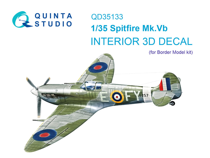 QD35133 Quinta 3D Декаль интерьера кабины Spitfire Mk. Vb (Border model)