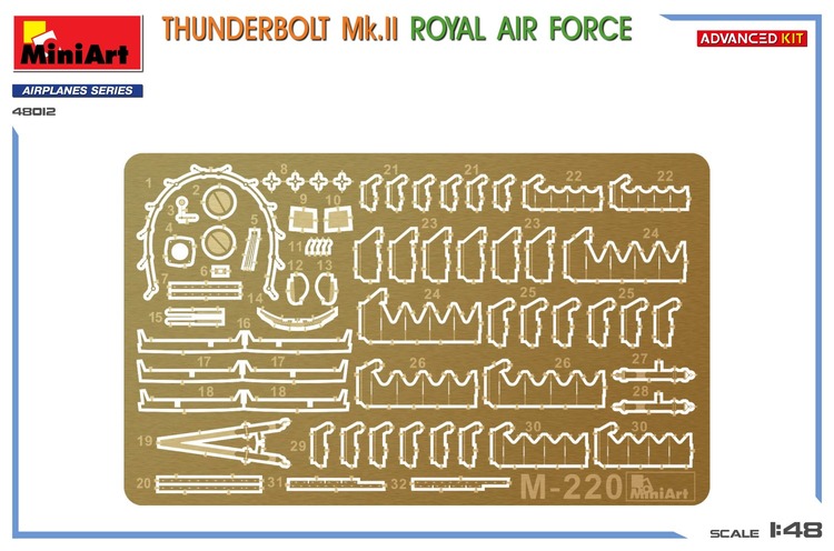 48012 MiniArt Самолет Thunderbolt Mk.II Royal Air Force (Advanced Kit) 1/48