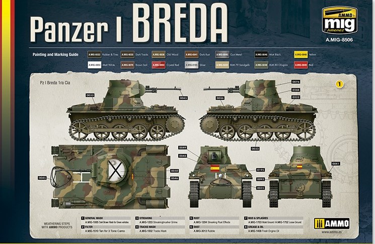 AMIG8506 AMMO MIG JIMENEZ Танк Panzer I Breda 1/35