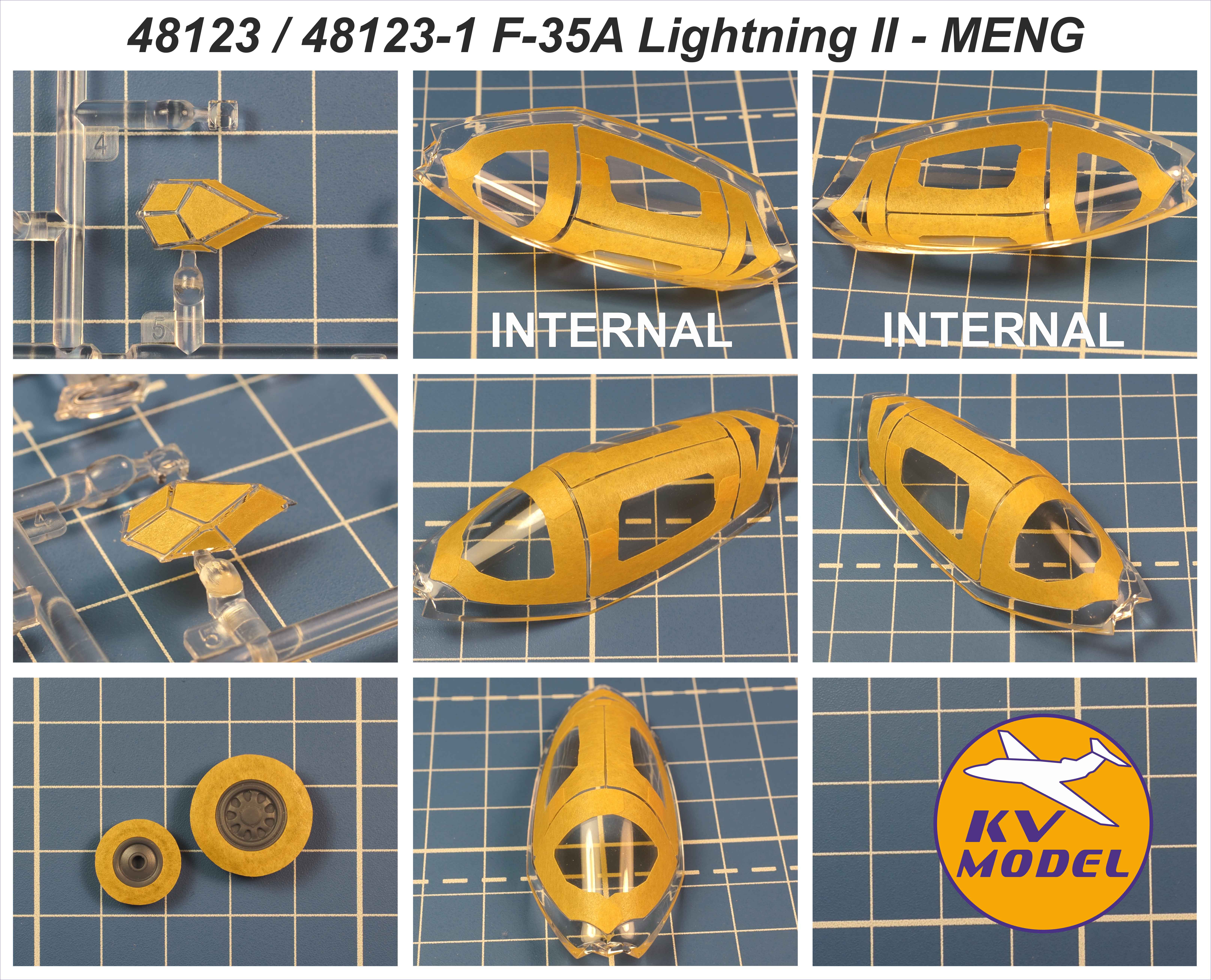 48123 KV Models Окрасочная маска на F-35A Lightning (Meng) + маски на диски и колеса 1/48