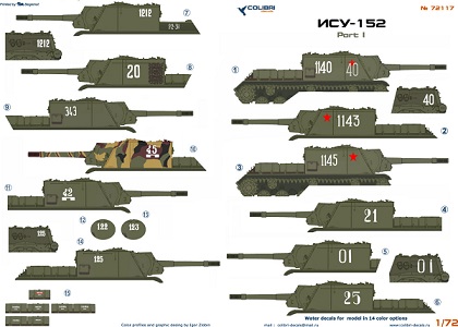 72117 Colibri Decals Декали для ИСУ-152 №1 1/72