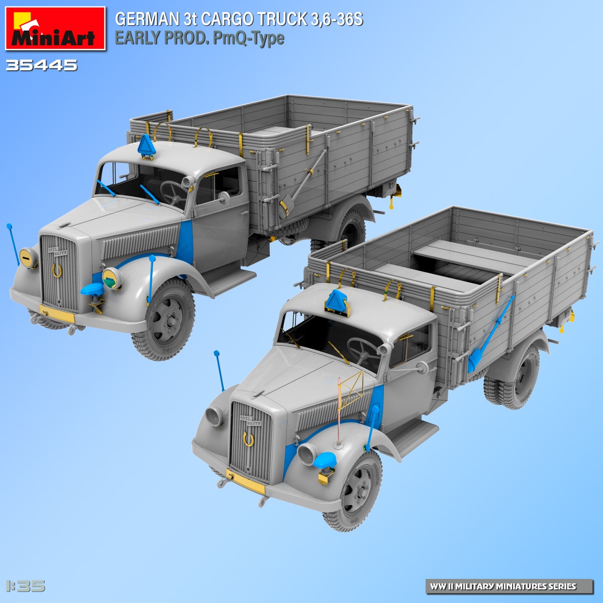 35445 MiniArt Немецкий грузовик 3t Cargo Truck 3/6-36S. Early Prod. PmQ-Type 1/35