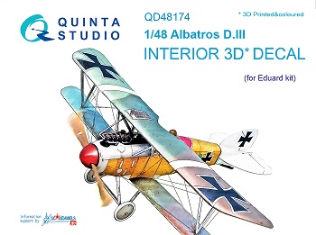 QD48174 Quinta 3D Декаль интерьера кабины Albatros D.III (Eduard) 1/48