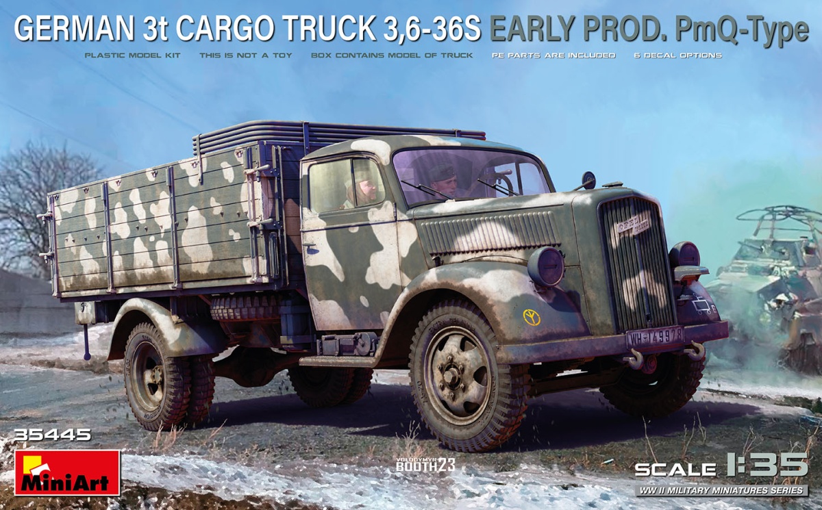 35445 MiniArt Немецкий грузовик 3t Cargo Truck 3/6-36S. Early Prod. PmQ-Type 1/35