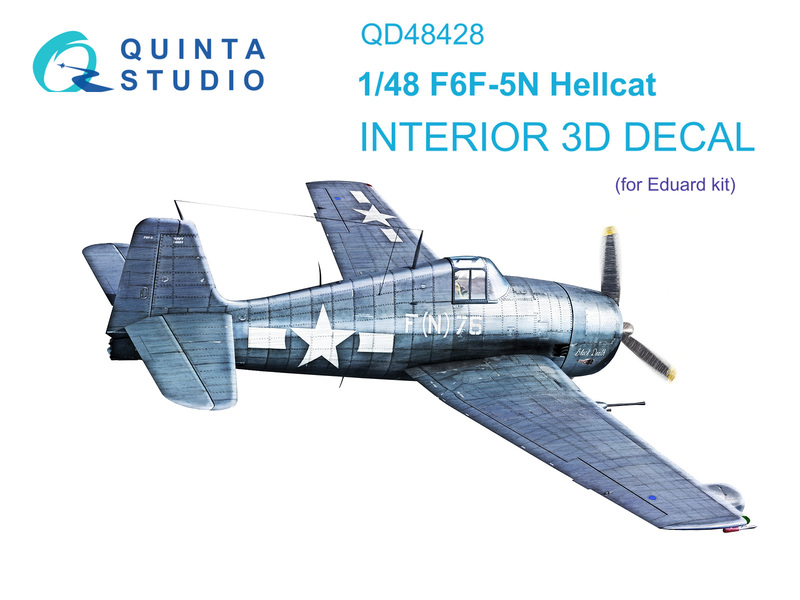 QD48428 Quinta 3D Декаль интерьера кабины F6F-5N Hellcat (Eduaed) 1/48