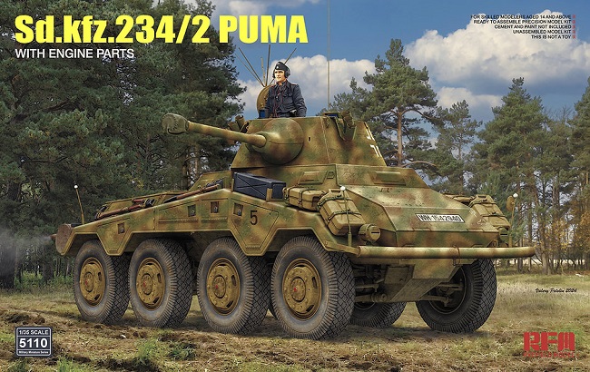 5110 RFM Колесный танк Puma (Sd.Kfz.234/2) с интерьером 1/35