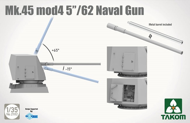 2182 Takom Артиллерийская установка 5"/62 Mk 45 1/35