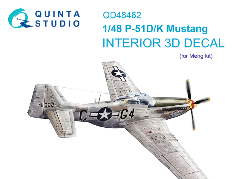 QD48462 Quinta 3D Декаль интерьера кабины P-51D/K Mustang (Meng) 1/48