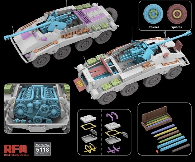 5118 RFM Бронеавтомобиль Sd.Kfz.234/4 Pz.Spahwagen с полным интерьером 1/35