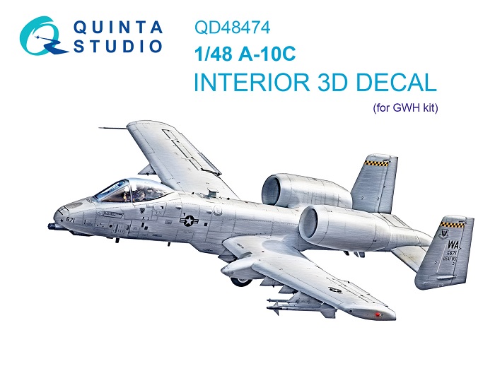 QD48474 Quinta 3D Декаль интерьера кабины A-10C (GWH) 1/48