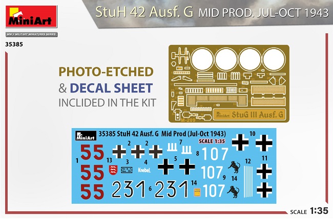 35385 MiniArt Самоходное орудие StuH 42 Ausf. G  Mid Prod (1943 год) 1/35