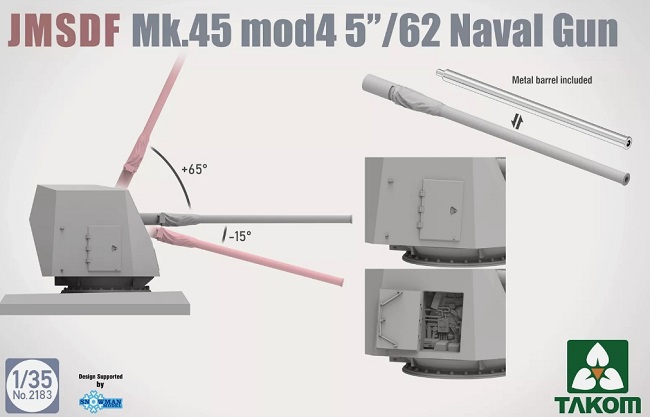 2183 Takom Пятидюймовая пушка MK 45 мод. 4 /62 1/35