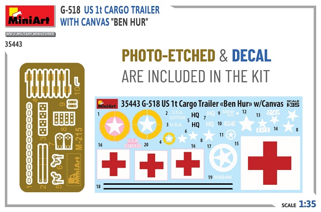 35443 MiniArt Американский прицеп G-518 1t "Ben Hur" 1/35