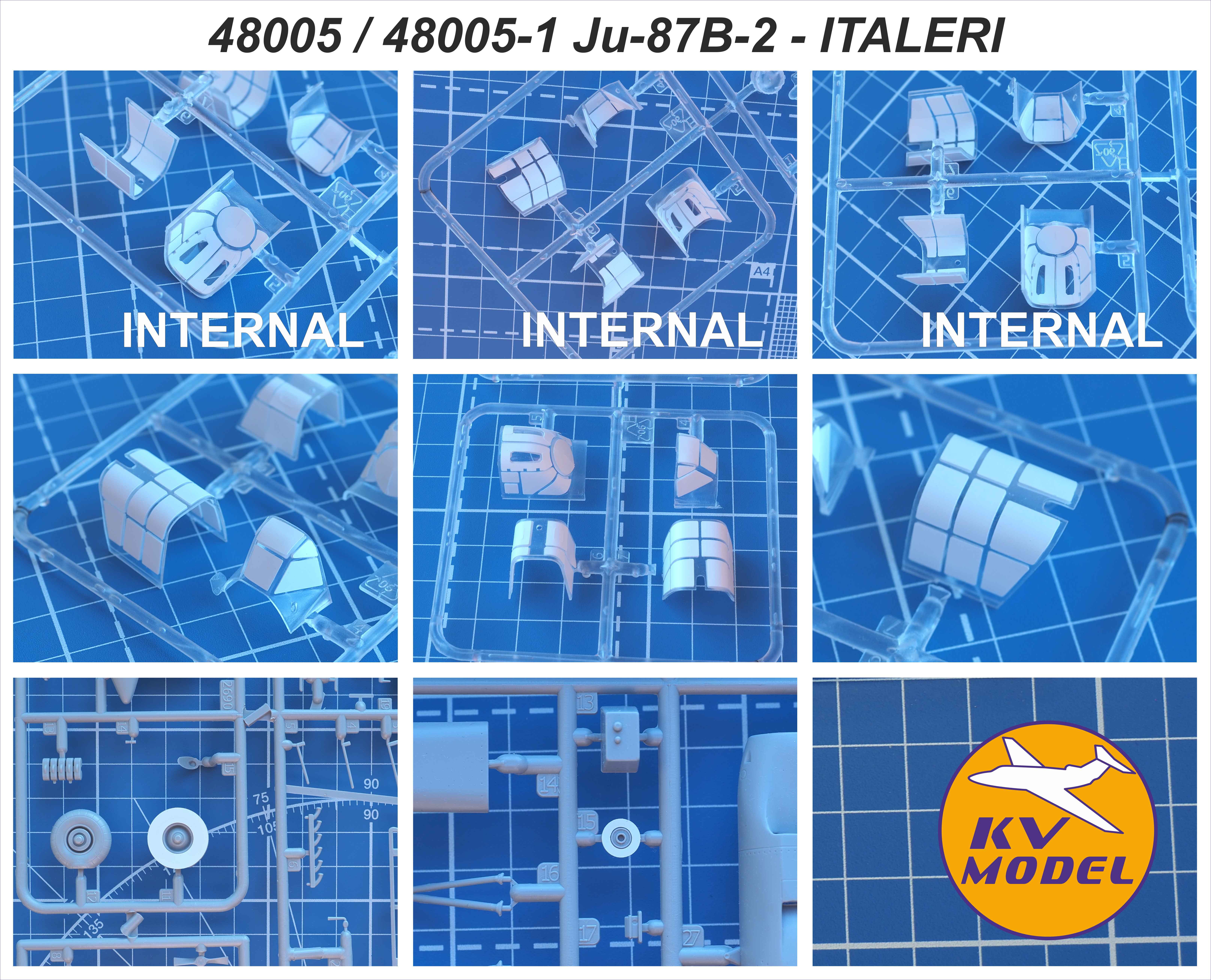 48005 KV Models Набор масок для Ju-87 B-2/R-2+ маски на диски и колеса (Italeri, Tamiya) 1/48