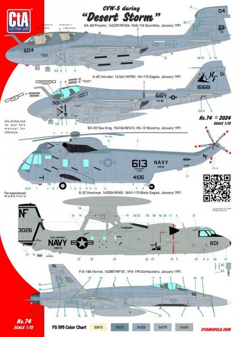 CTA-074 CtA CVW-5 during "Desert Storm" 1/72